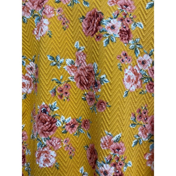 Mustard  yellow floral dress, SZ XL - Picture 3 of 6